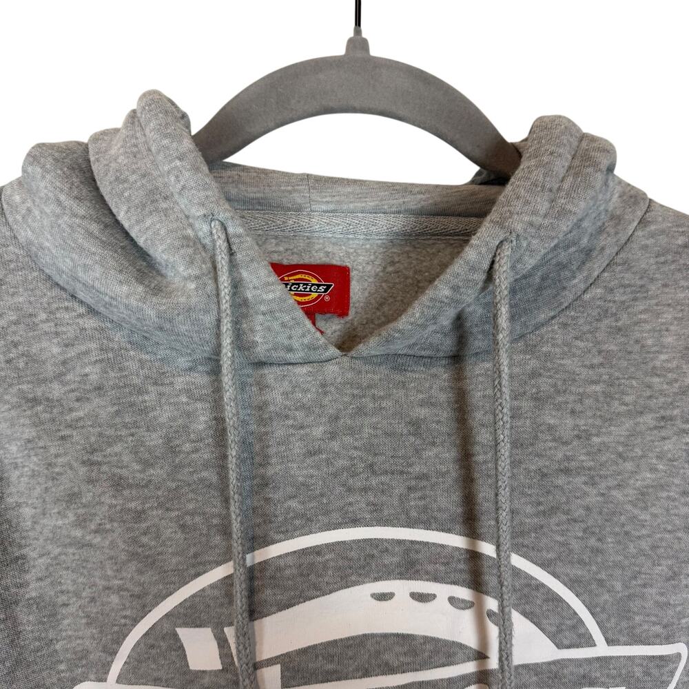 Dickies Hoodie Women Medium Gray Graphic Fleece Lined Long Sleeve Drawstring - Picture 6 of 12